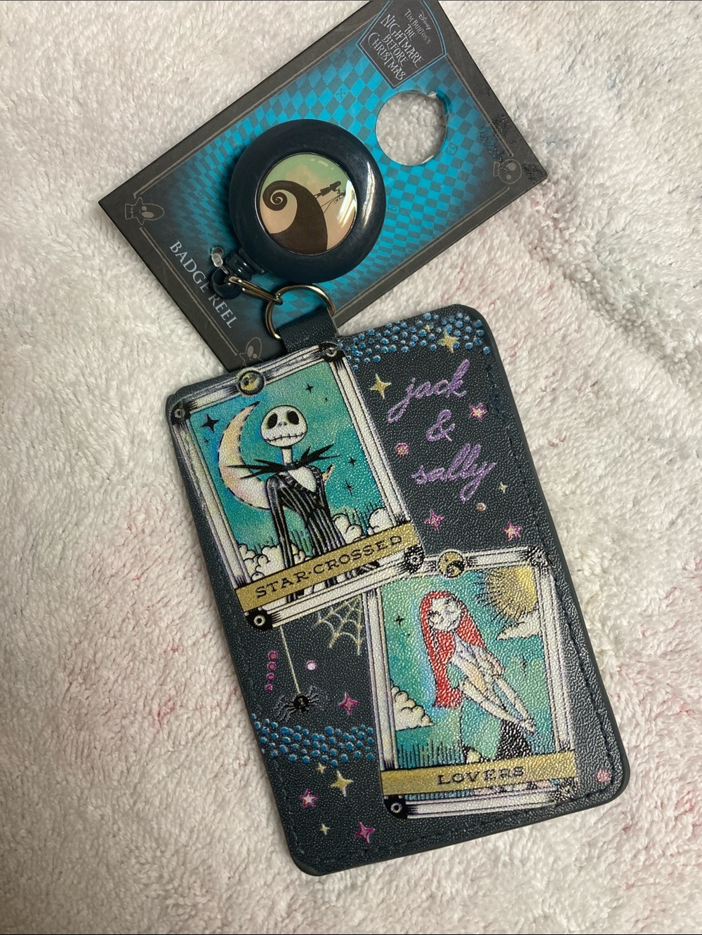 Jack & Sally Tarot-Style holder with Badge Reel